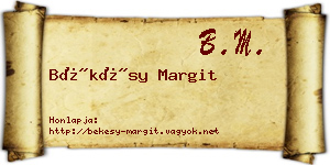 Békésy Margit névjegykártya