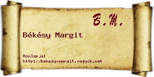 Békésy Margit névjegykártya