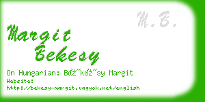 margit bekesy business card